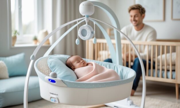 Sådan får du din baby til at sove bedre med en slyngevugge med elektrisk motor