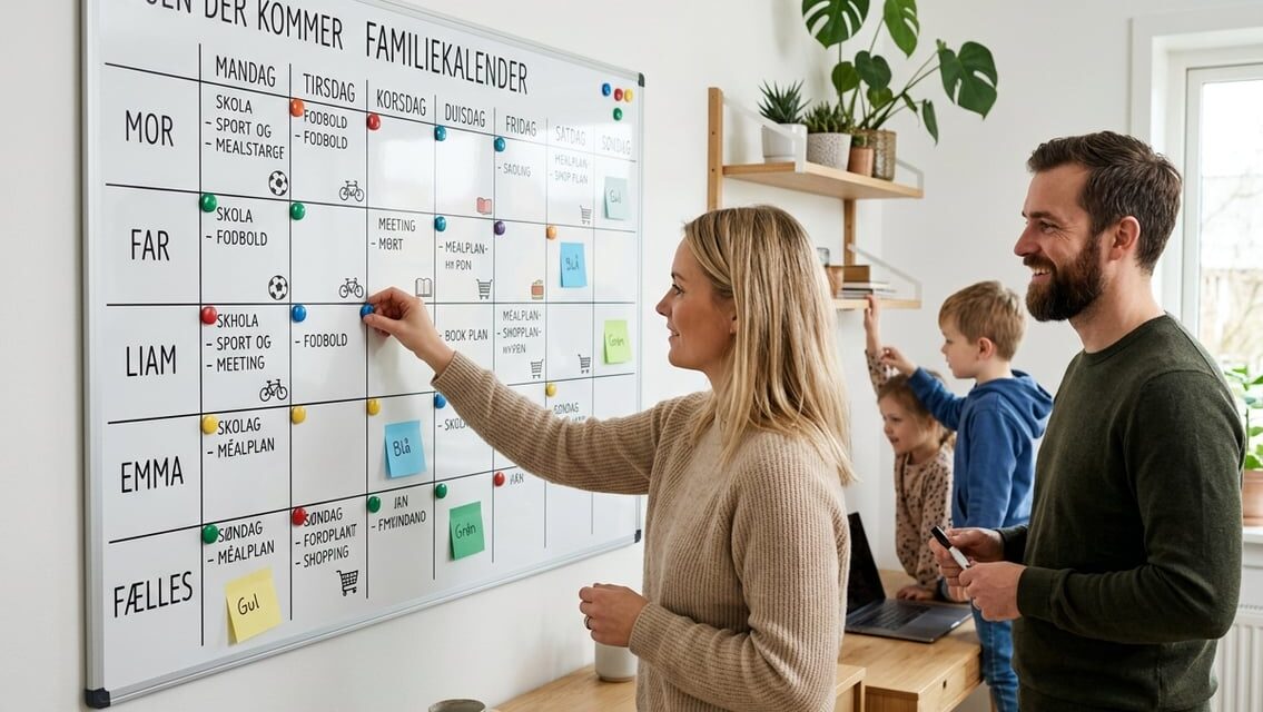 Familiekalender på tavle – sådan skaber I overblik over hverdagen
