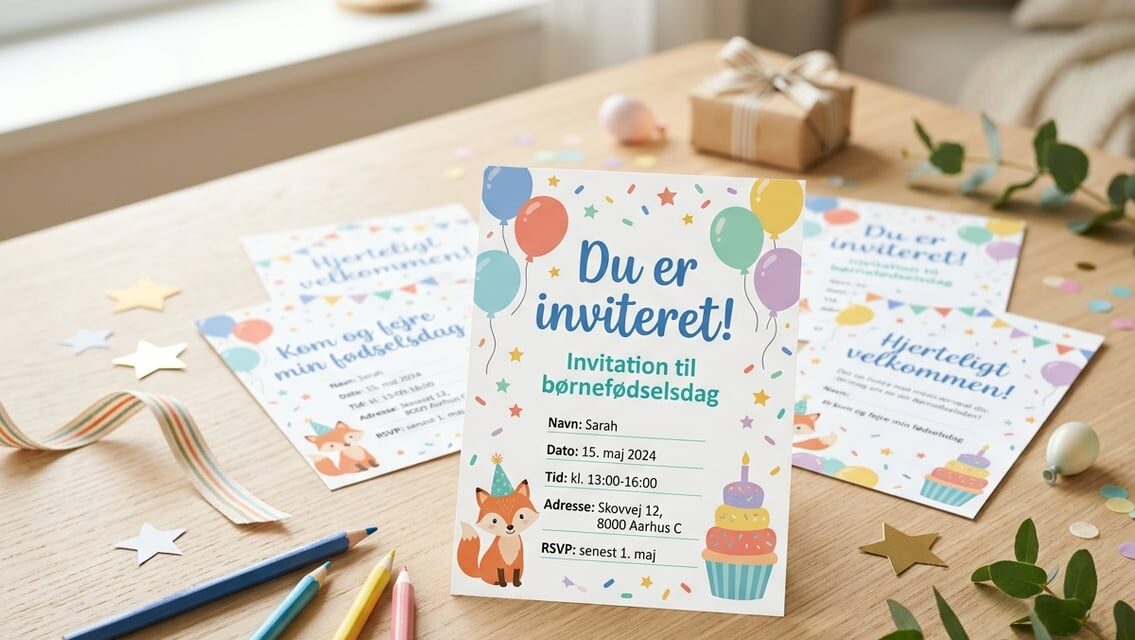 Invitationer til børnefødselsdag – idéer til tekst og udformning