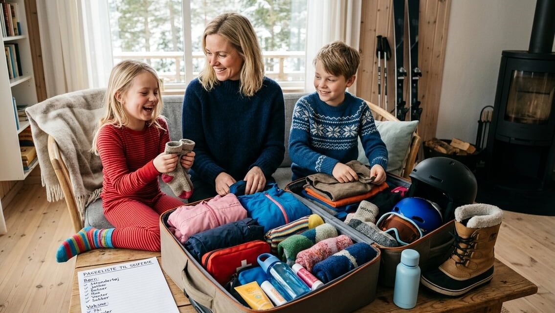 Pakkeliste til skiferie med børn – huskeliste til hele familien